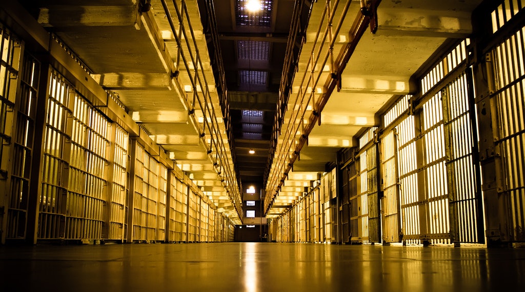 Alcatraz prison by night