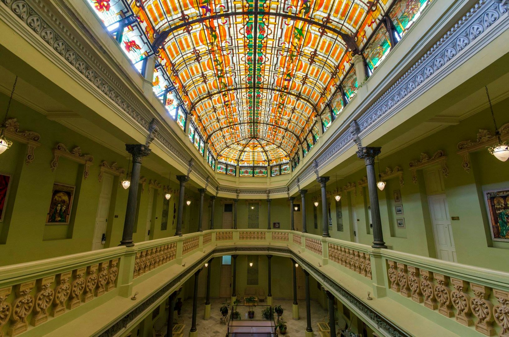 glass ceiling of Hotel Raquel