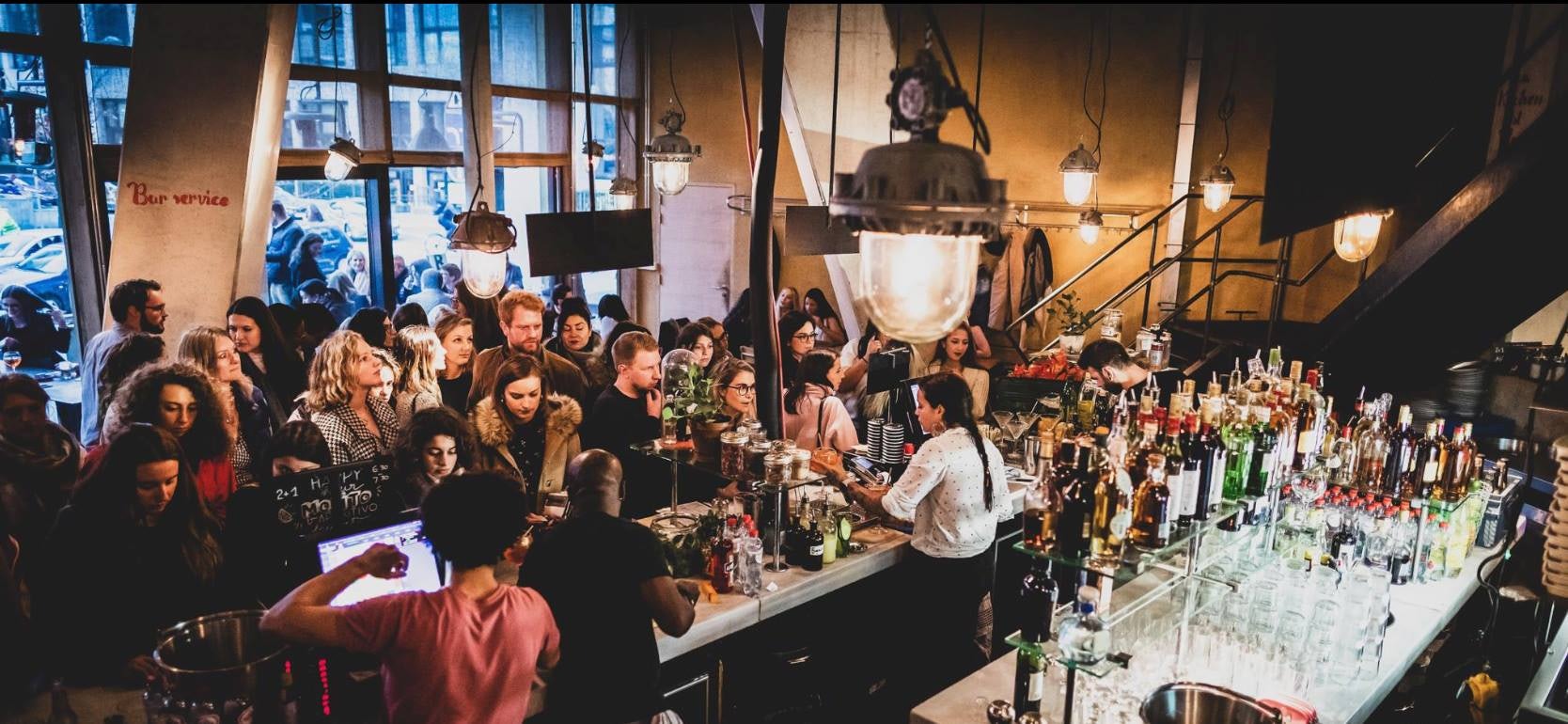 people at Le Grand Central bar