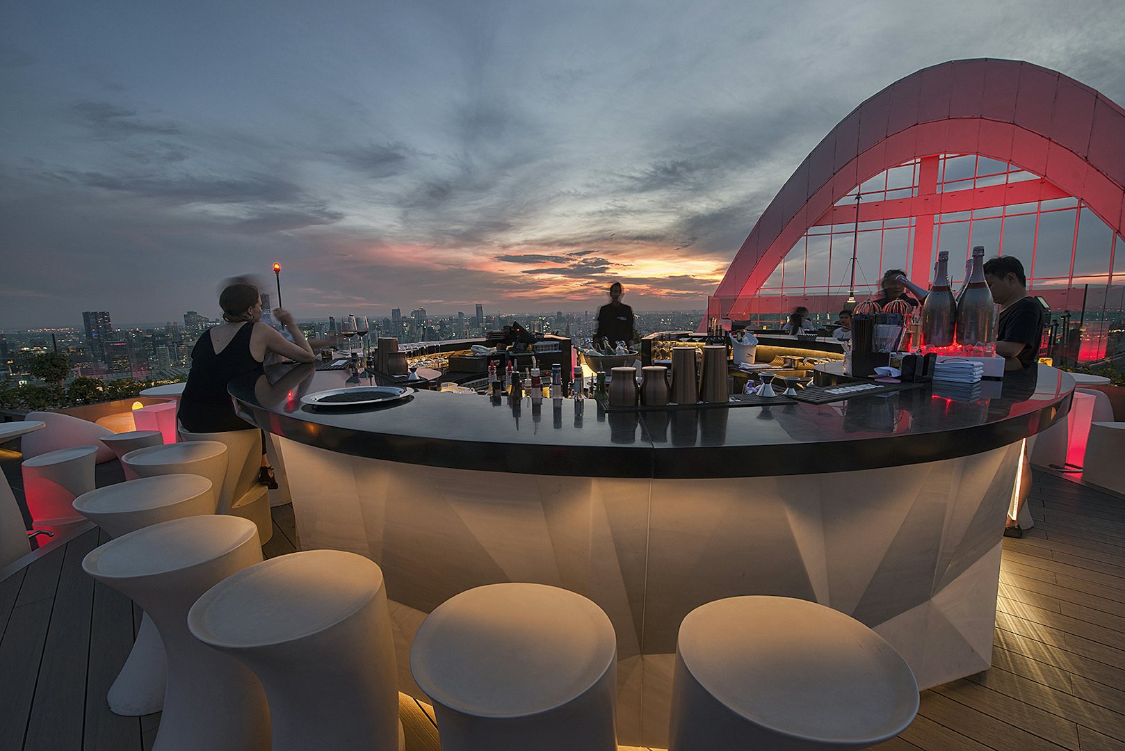 rooftop terrace of Cru at Red Sky