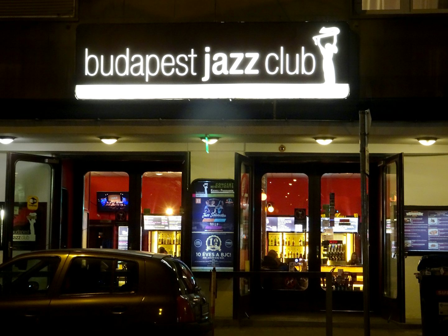 street signs of Budapest Jazz Club