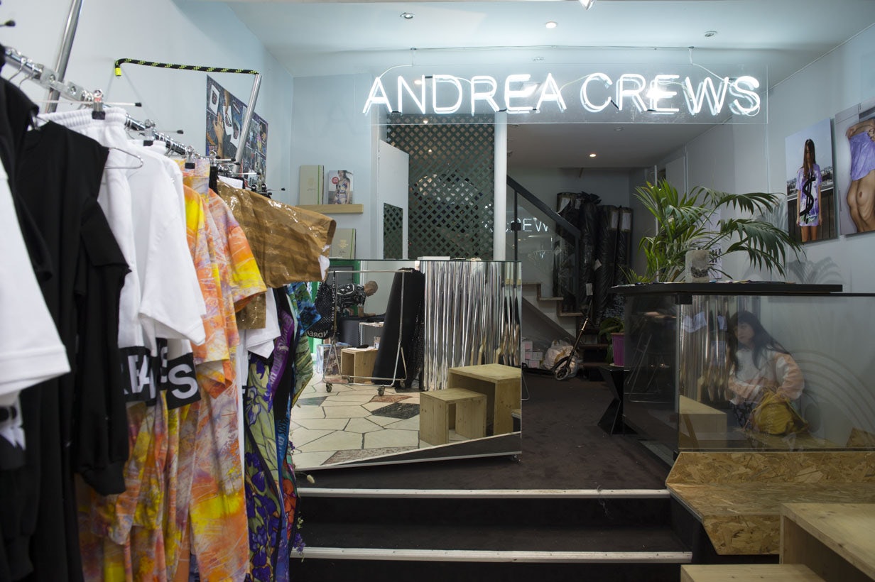 inside the Andrea Crews fashion store