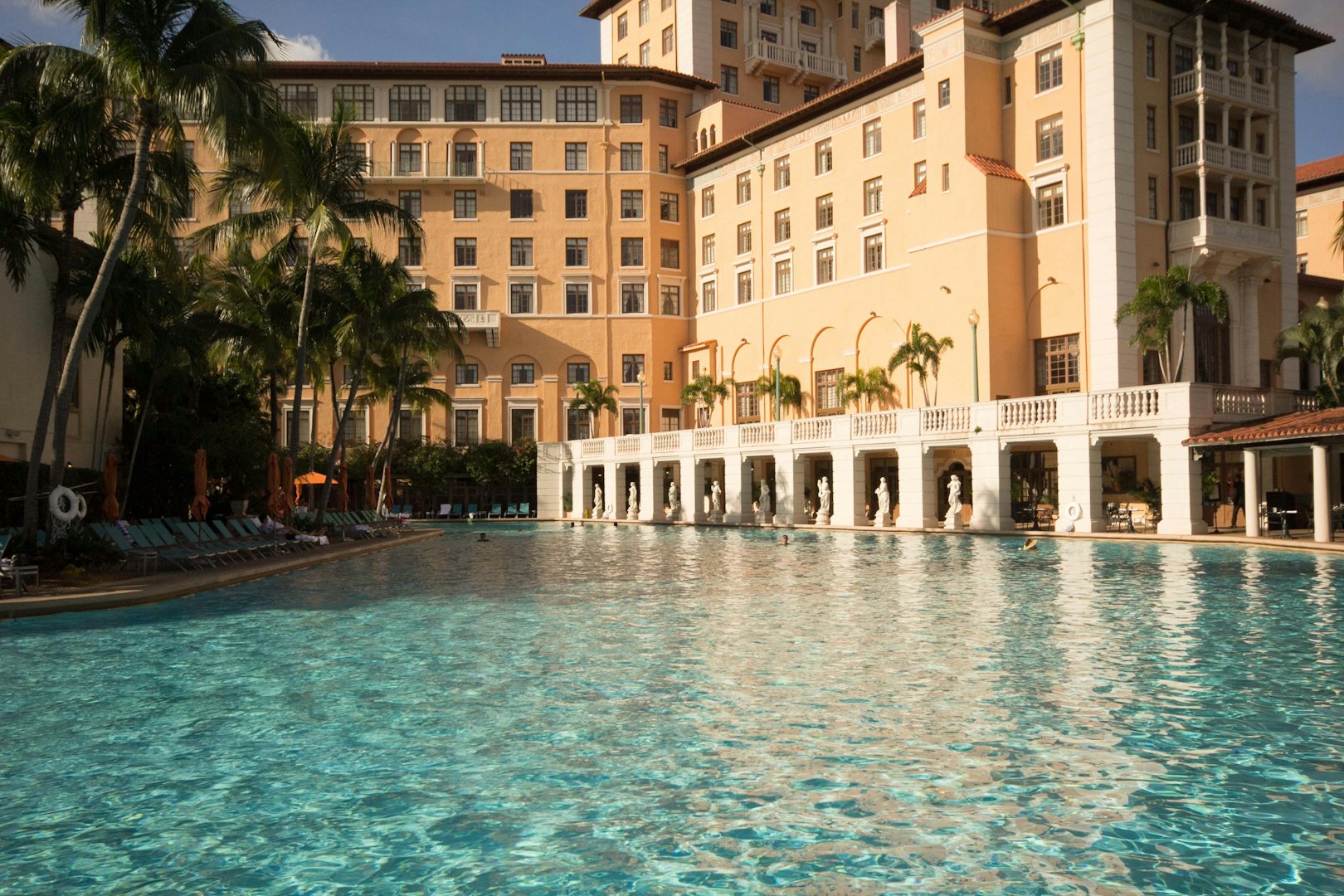 clear blue swimming pool at the Biltmore hotel