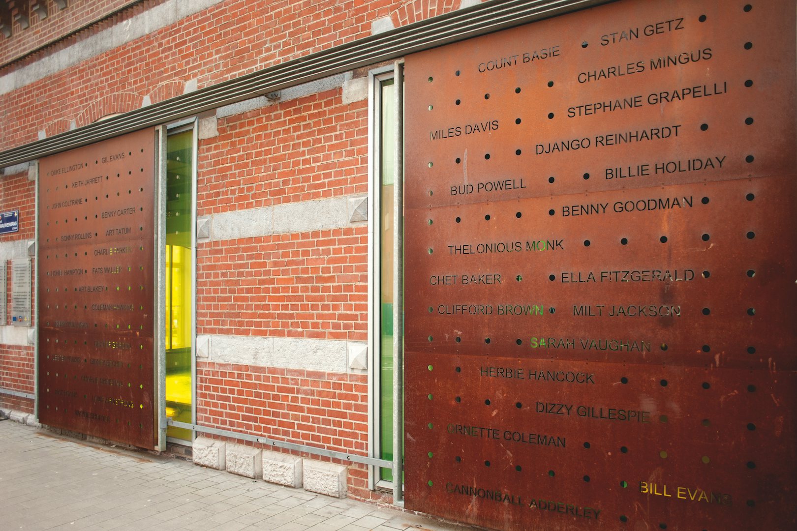 steel doors at the entrance of Jazz station