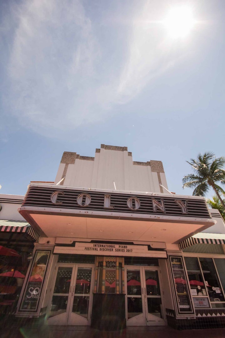 the front side of the Colony theatre in Miami