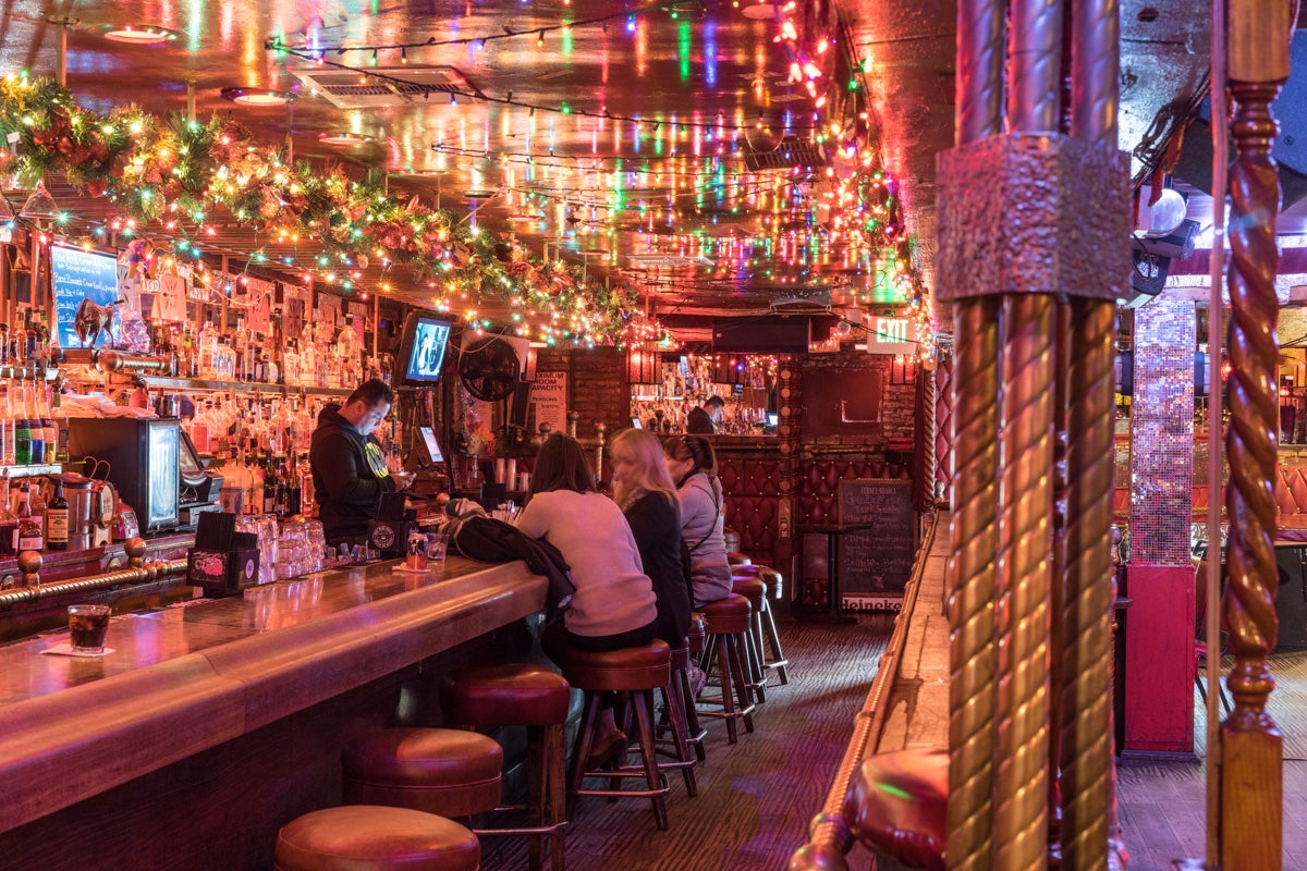 bar with colorful lights at La cita LA