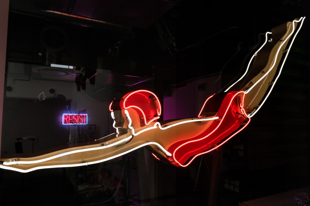 a neon lamp at the museum of neon art