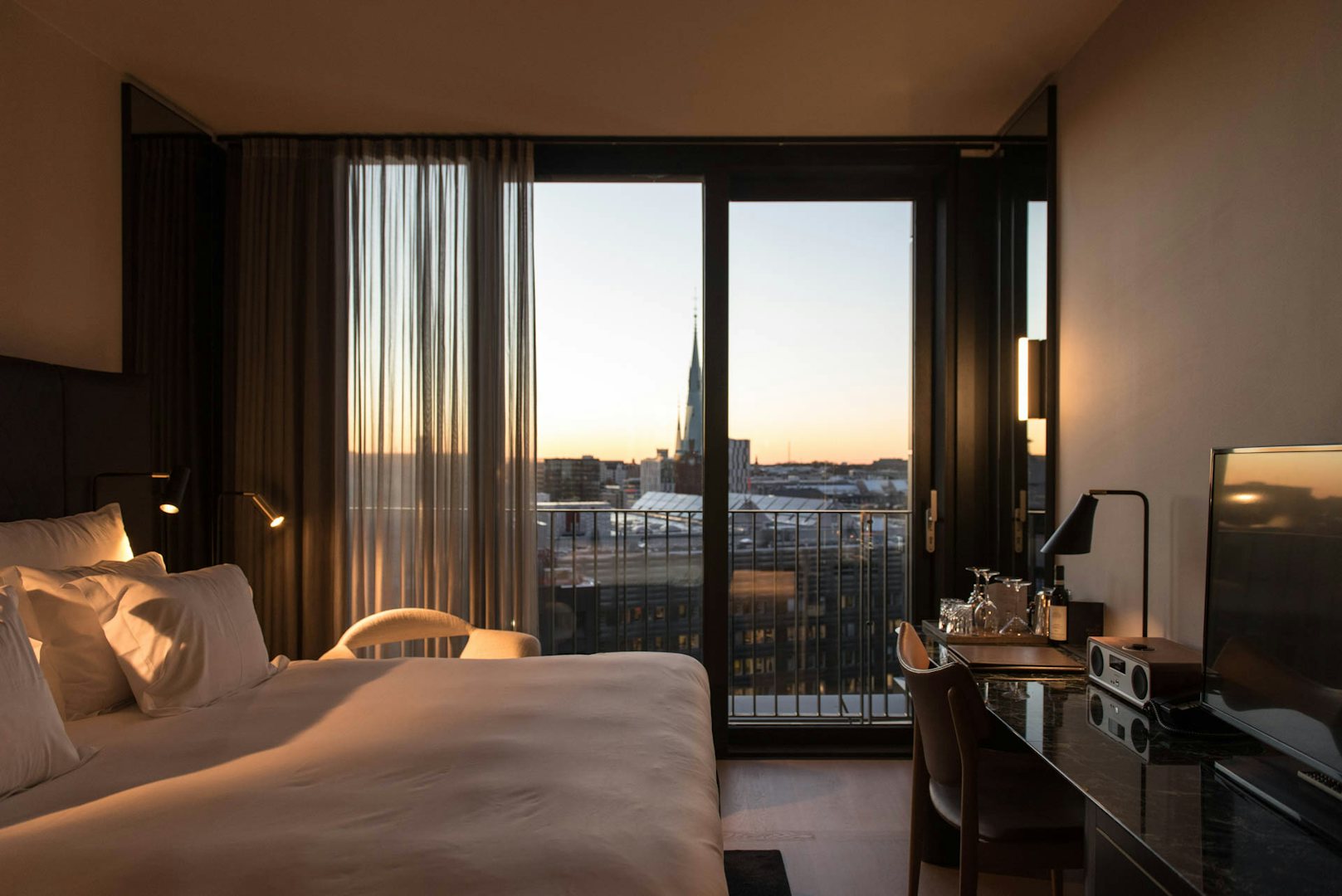 interior and view of a room at At Six hotel Stockholm