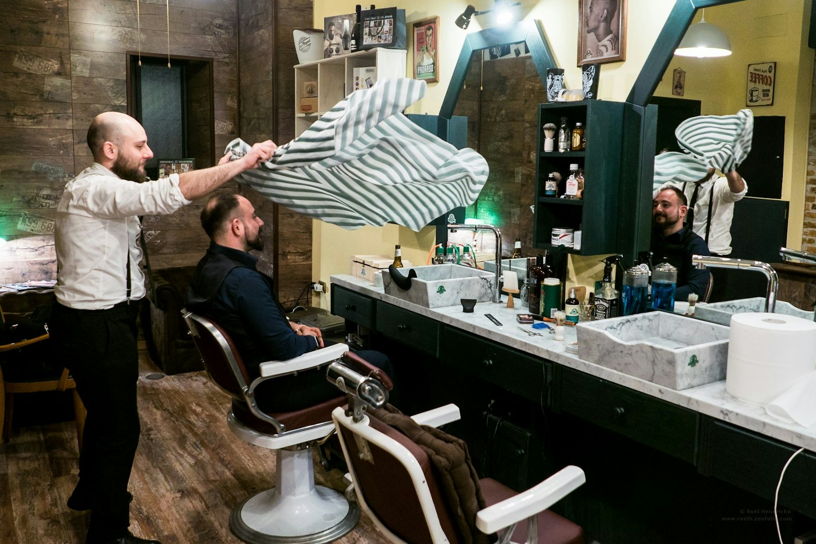 client at Machete barber shop