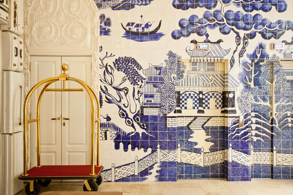 Portuguese tiles at the Only You Boutique hotel