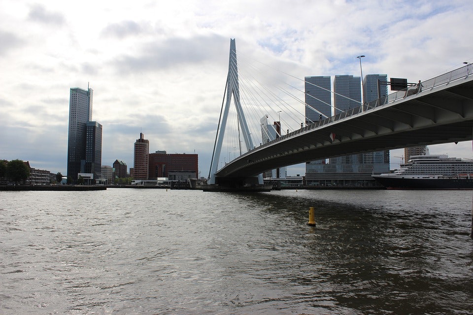 view over the Nieuwe Maas in Rotterdam