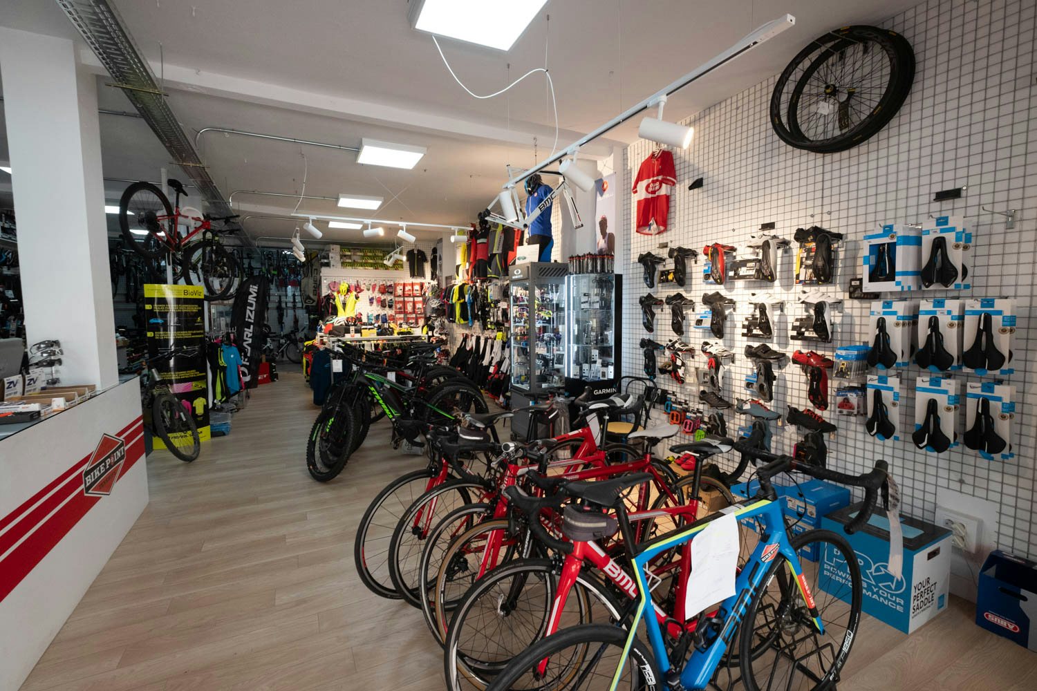 bikes and other accessories at Bike Point store in Tenerife