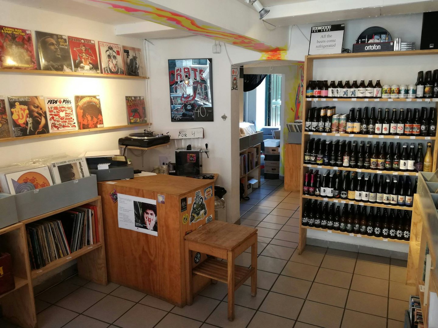 Crate record store interior