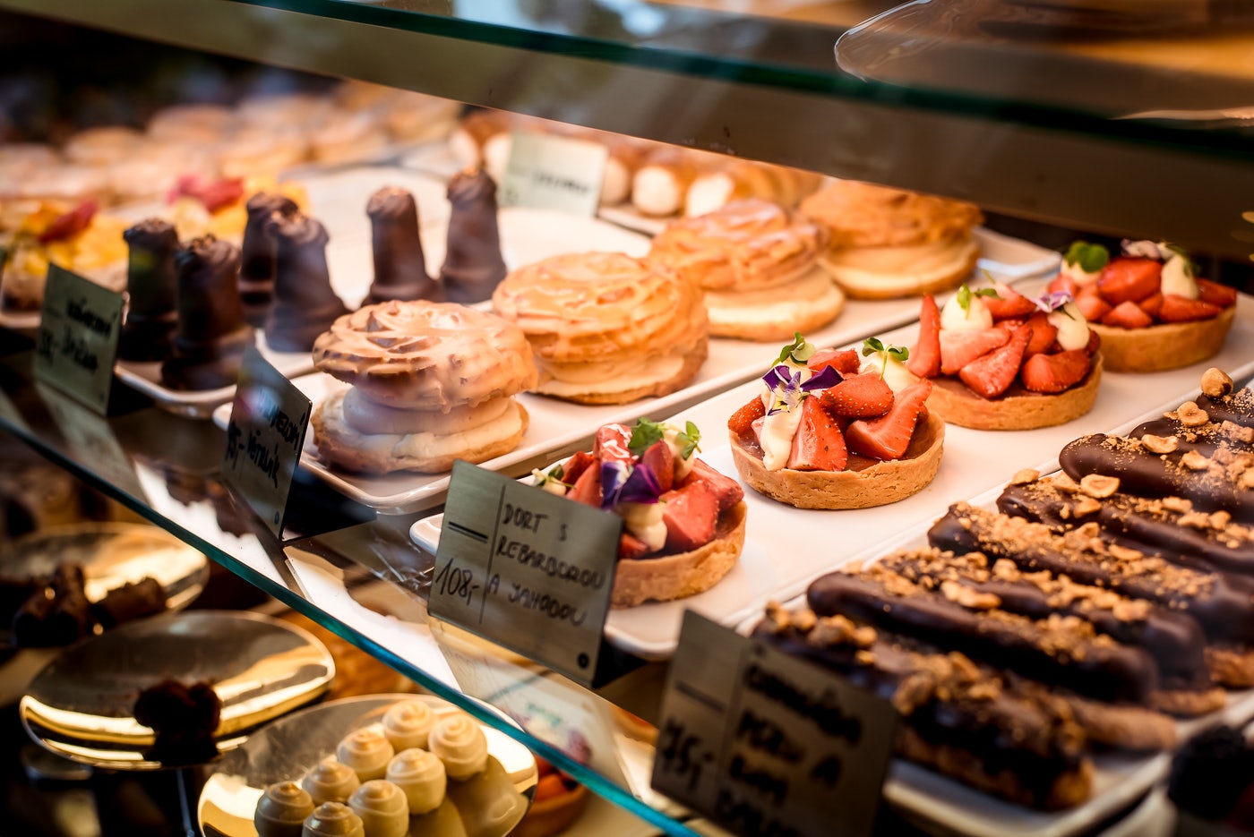 pastries and desserts from Cafe Savoy in Prague