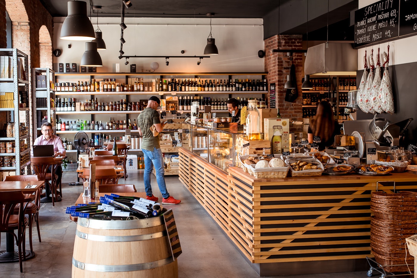 store interior of Mercato in Prague