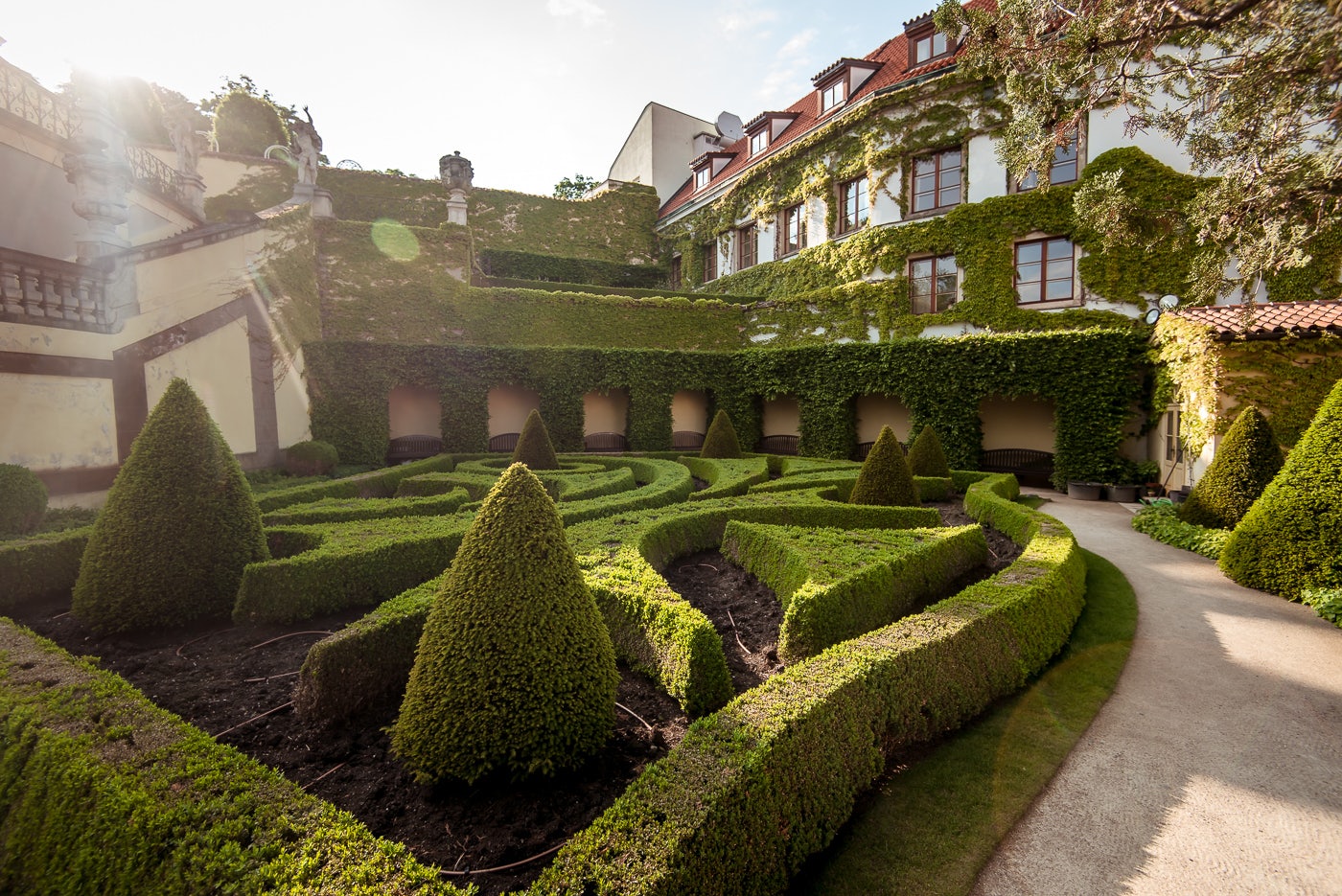 trimmed hedges at the Vrtba Garden