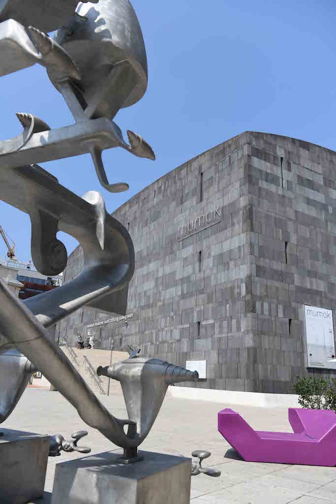 metal sculpture in front of the Mumok Vienna