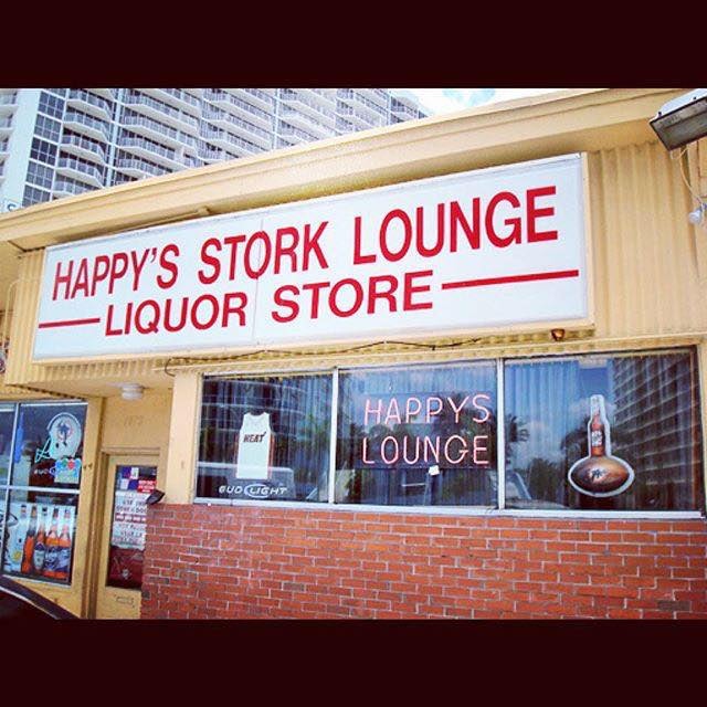 street frond of Happy's Stork Lounge and liquor store