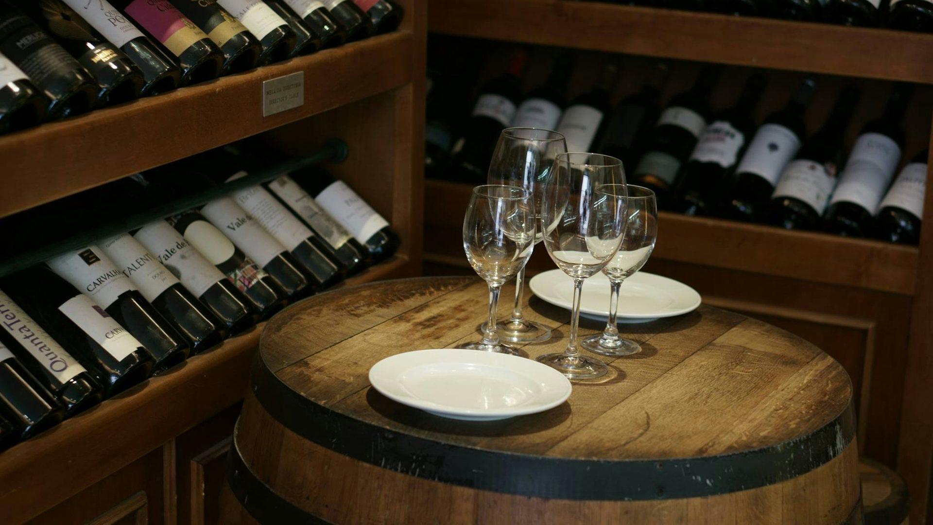 wine bottles at the Garrafeira Alfaia in Lisbon