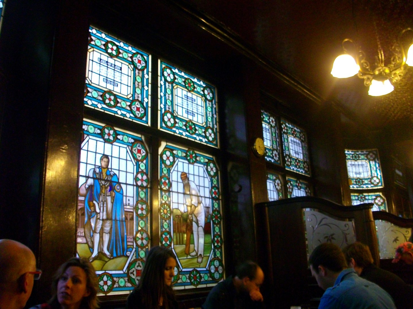 stained glass at the Champion