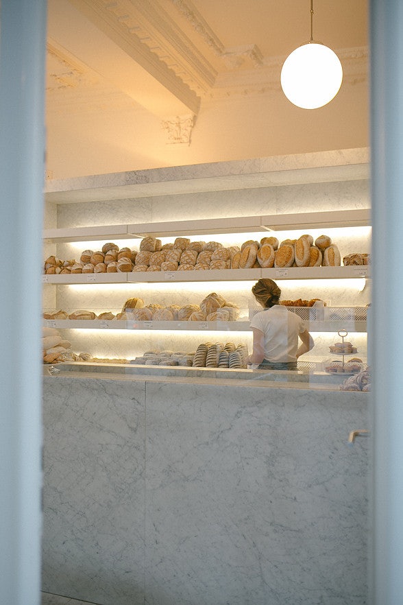 freshly baked breads displayed at Domestic bakery