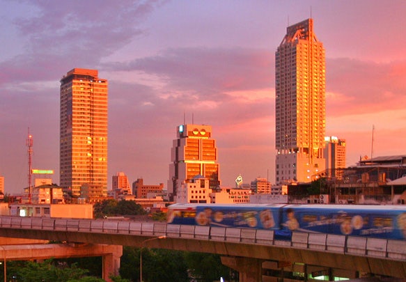 Robot Building at sunset