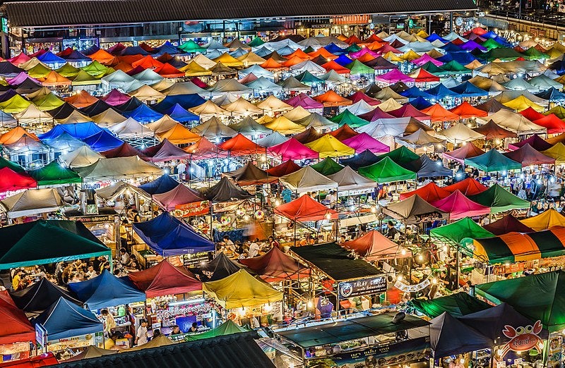 top view of Ratchada Train Market