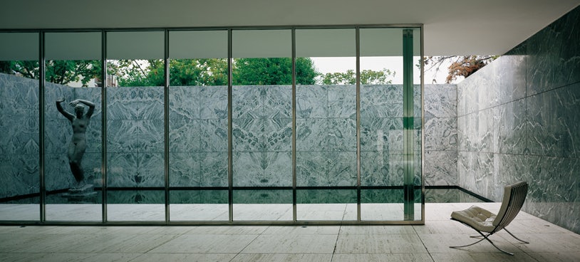 Mies van der rohe pavilion interior