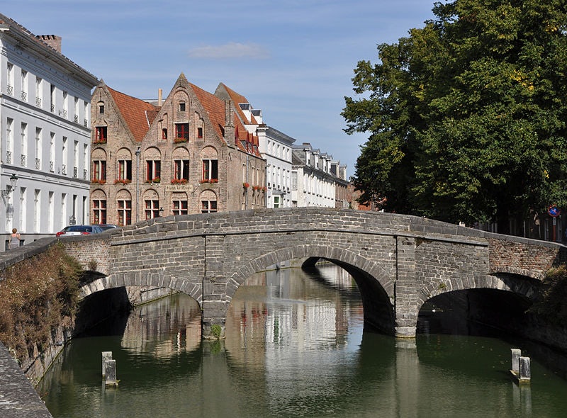 Augustijnenbrug over a canal in Bruges