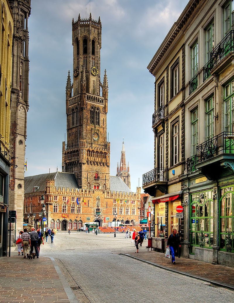 Merchant's Quarter of Bruges and large tower