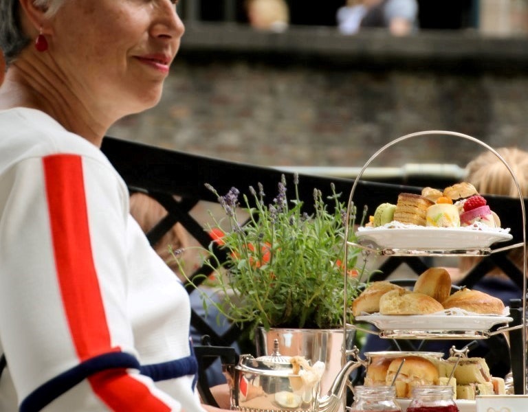 high tea with scones at Hotel de Orangerie