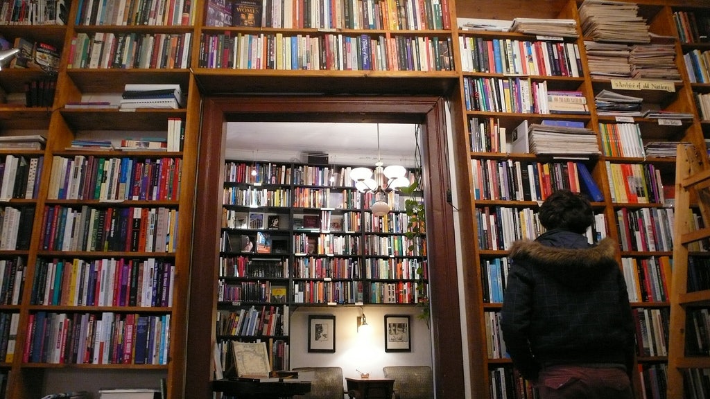 client shopping at Massolit book shop