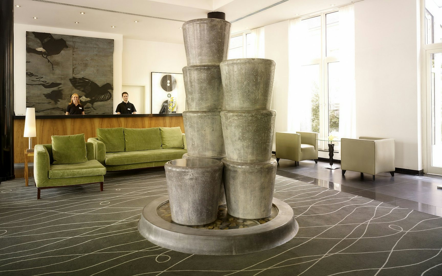 art in hotel lobby of Art'otel