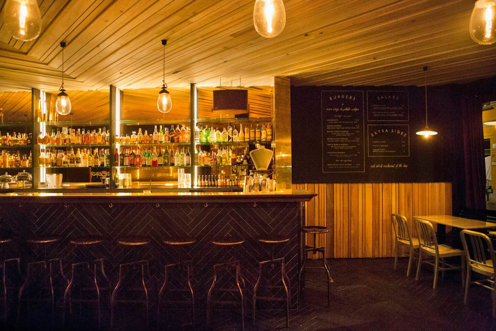 bar counter at Uncle Babe's Burger bar in Ghent