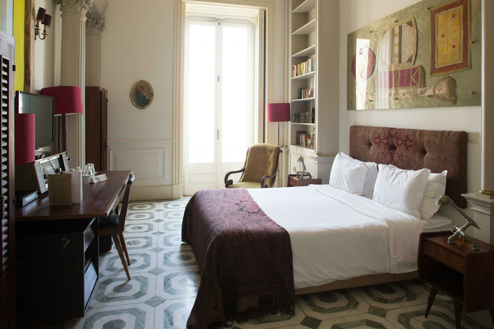 romantic interior of a two person bedroom at  The independent hostel