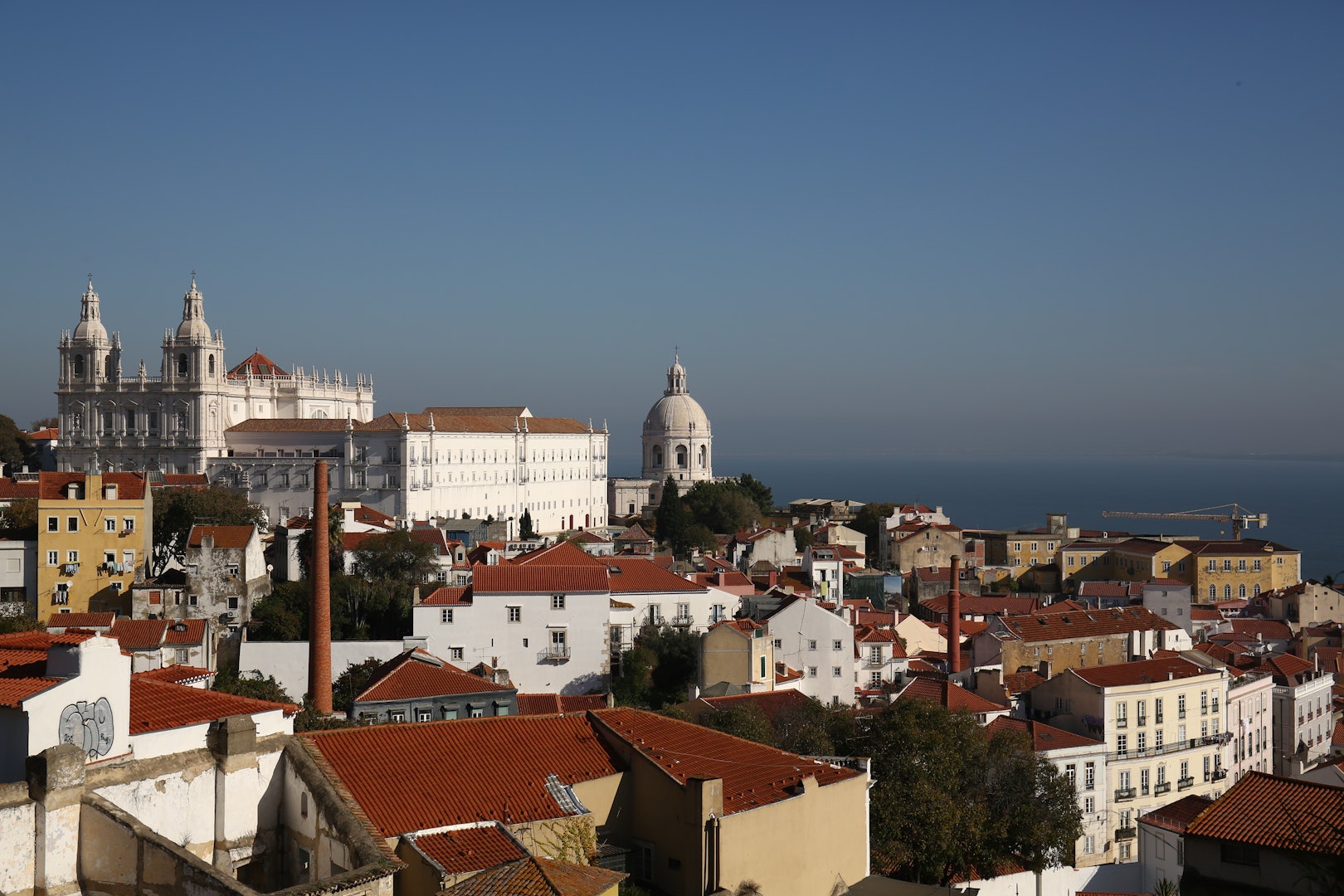 the Castelo de Sao Jorge and roofs of Lisbon