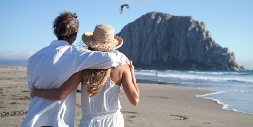 couple on the beach morro bay