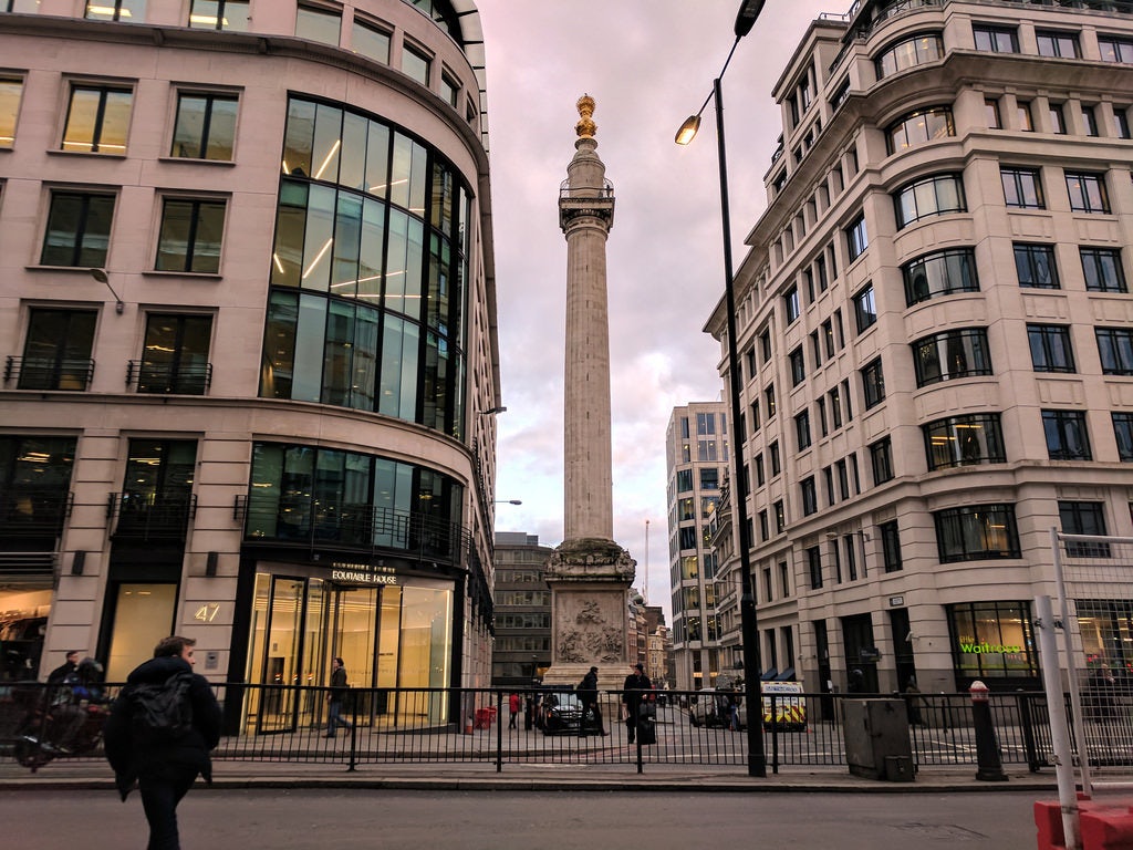 the Monument on Pudding Lane