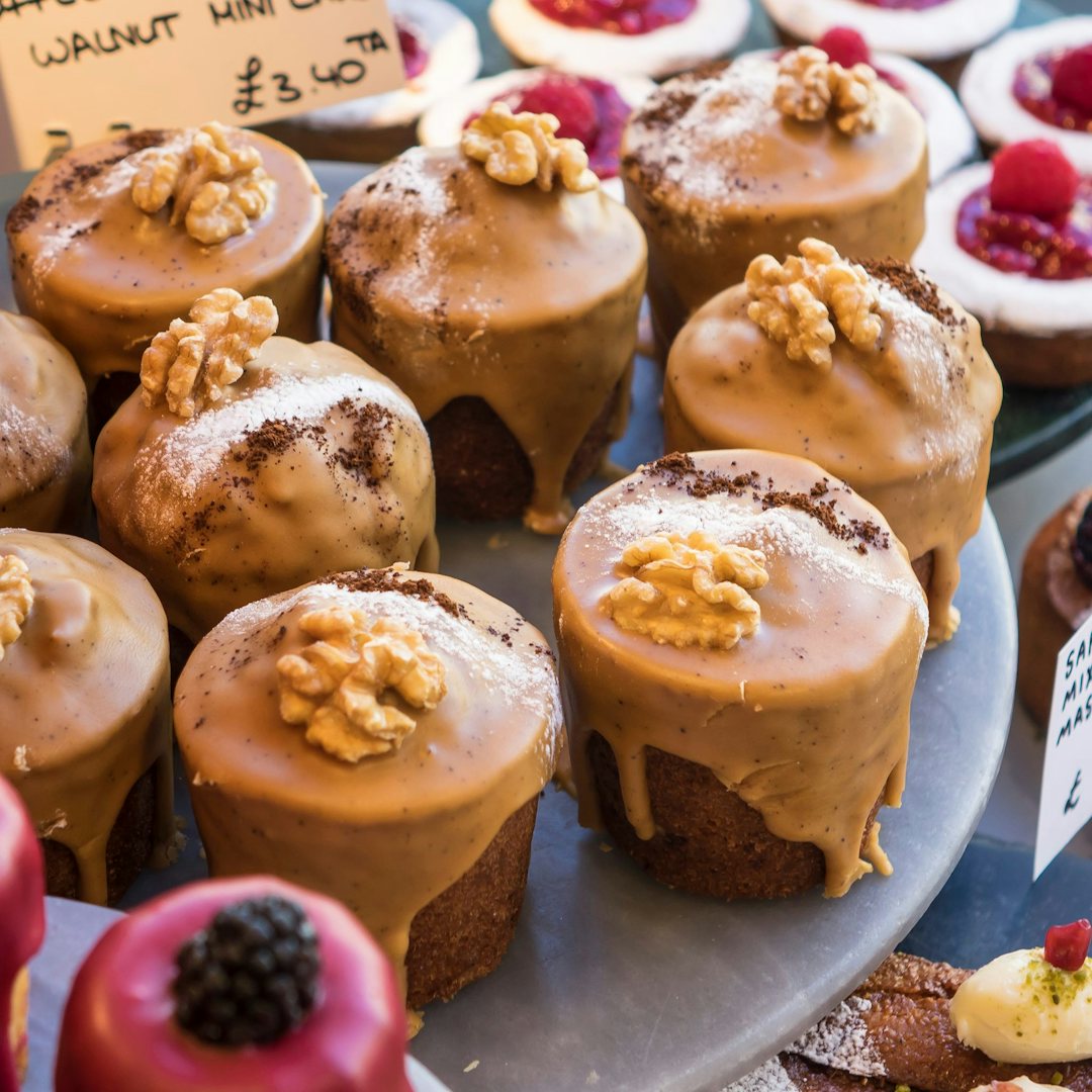 plate of frosted cakes