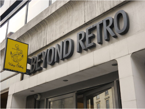 façade sign of Beyond Retro