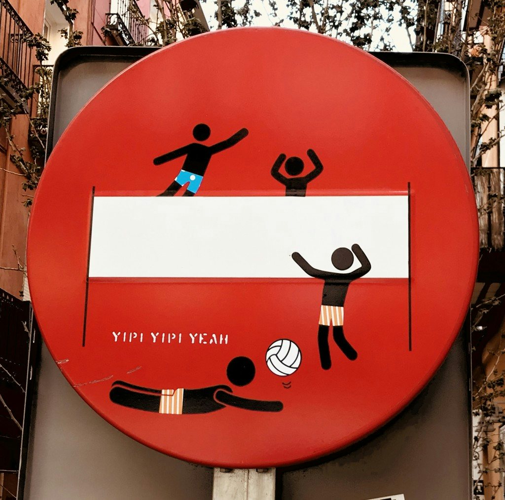 street art traffic sign