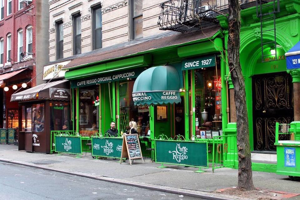 green façade of Caffe Reggio
