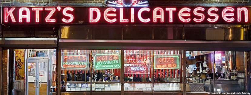 neon sign Katz's Delicatessen
