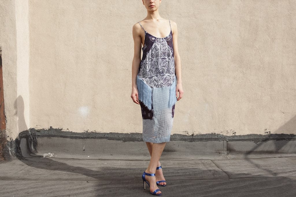model with dress from Maryam Nassir Zadeh
