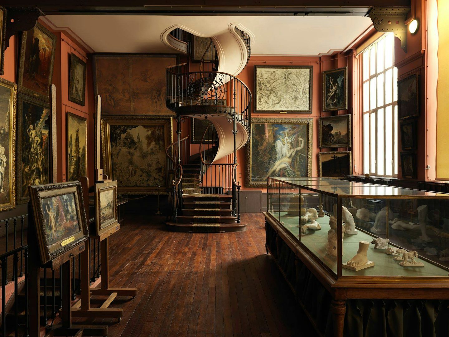 wooden room and stairs at Musée Gustave Moreau