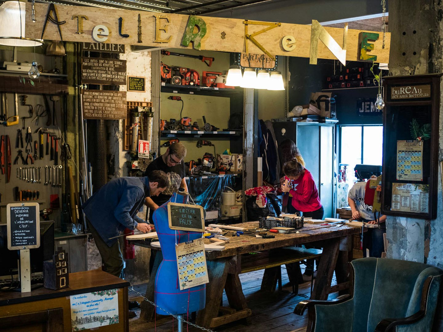 working atelier at La Recyclerie