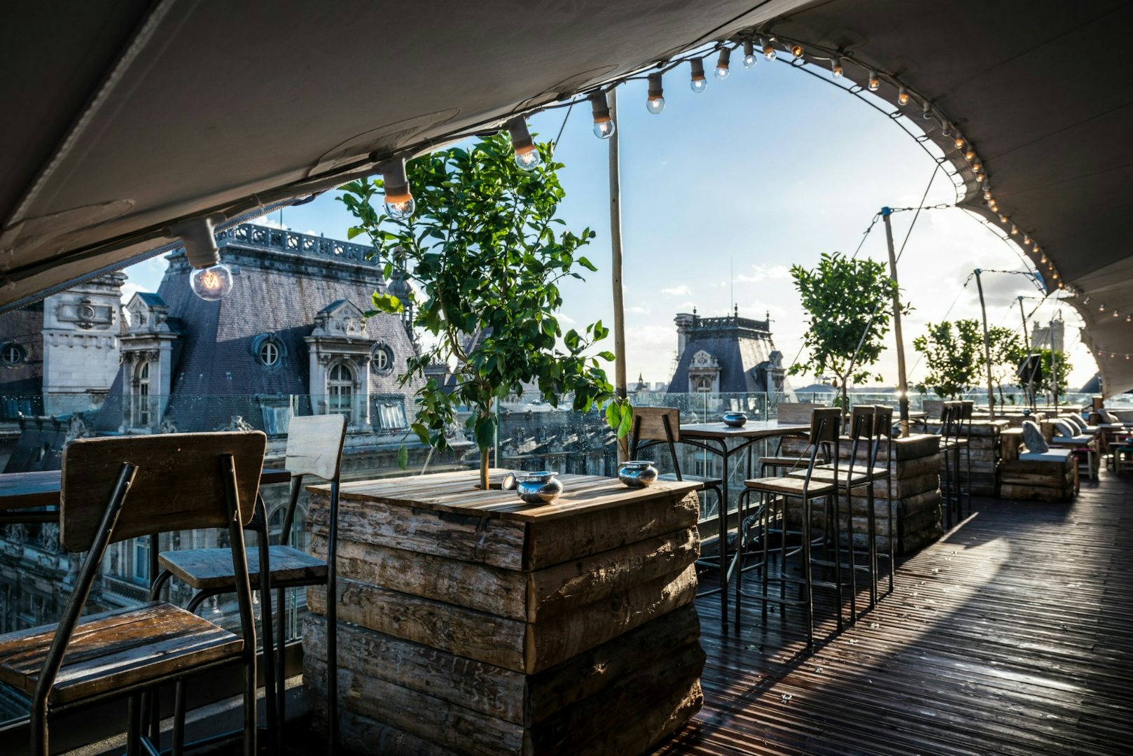 rooftop terrace at Le Perchoir