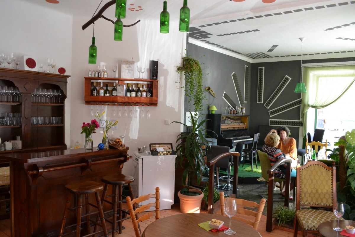 interior of wine bar U Zeleného Mnicha