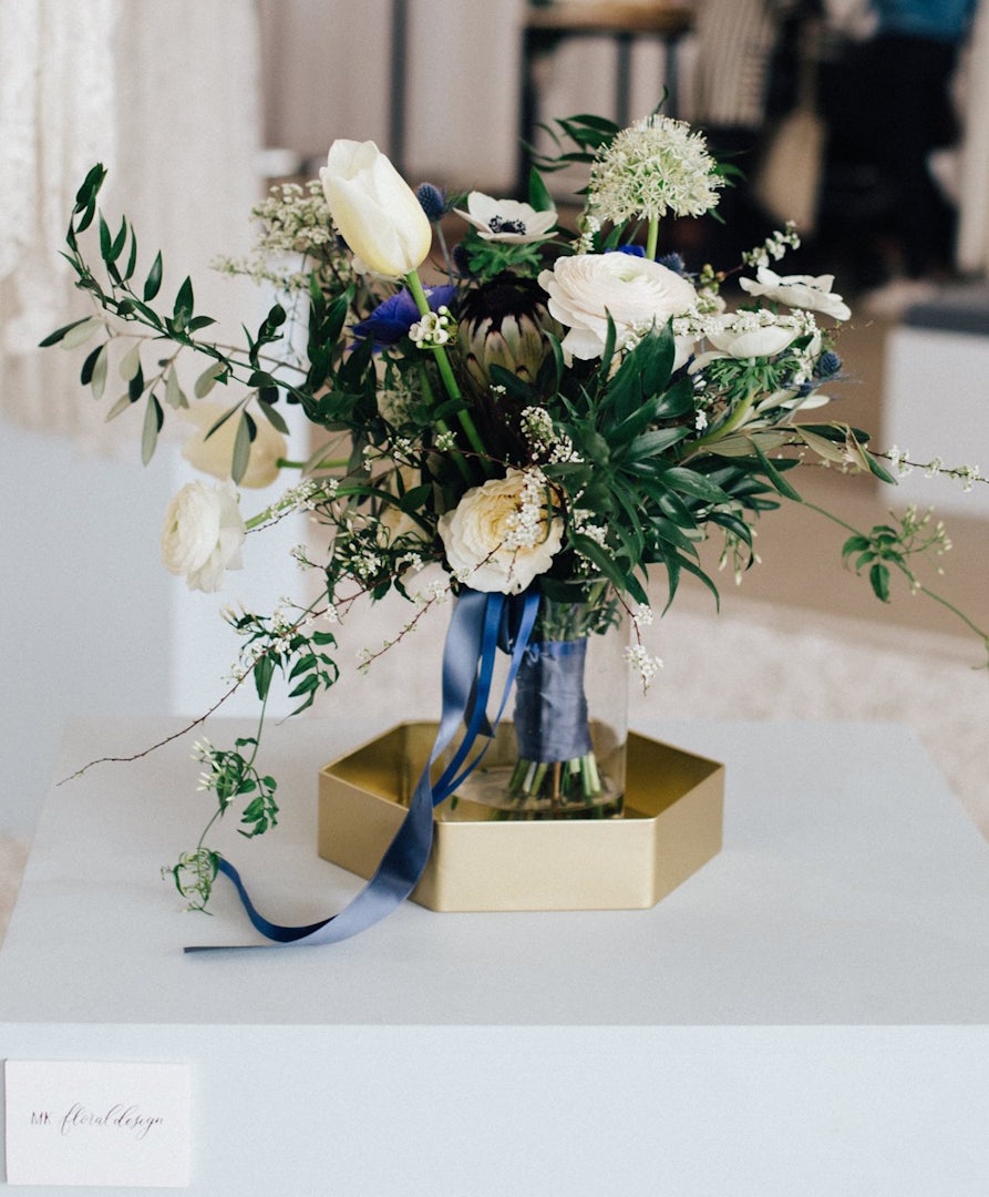 white and blue bouquet from MK Floral Design