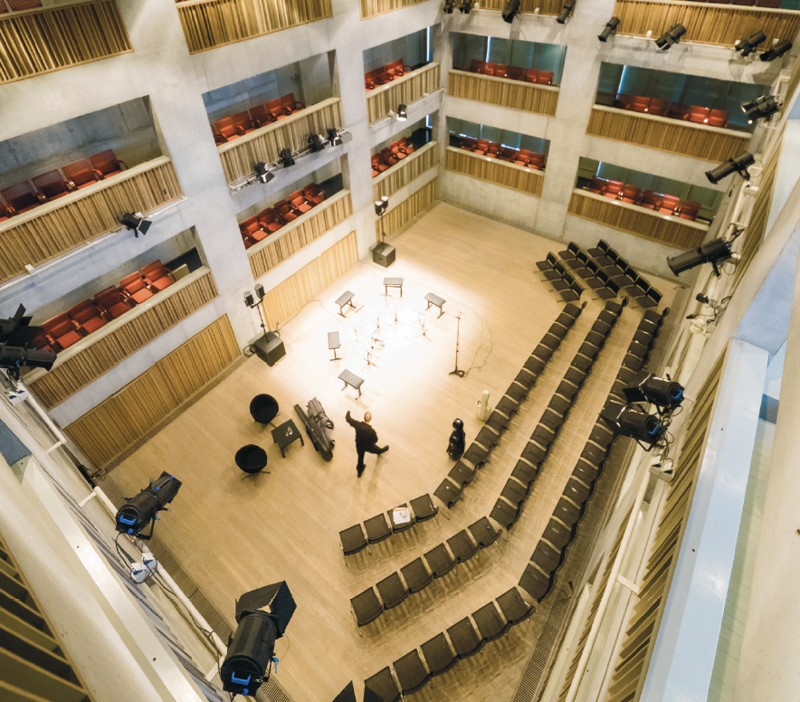 view from above of the stage at Concertgebouw